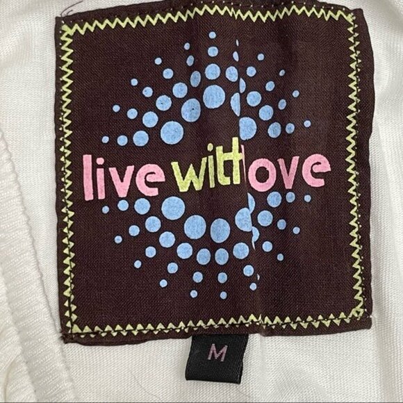 LIVE WITH LOVE Y2K BOHO Floral Hipster Embroidered White Long‎ Top - Picture 4 of 8